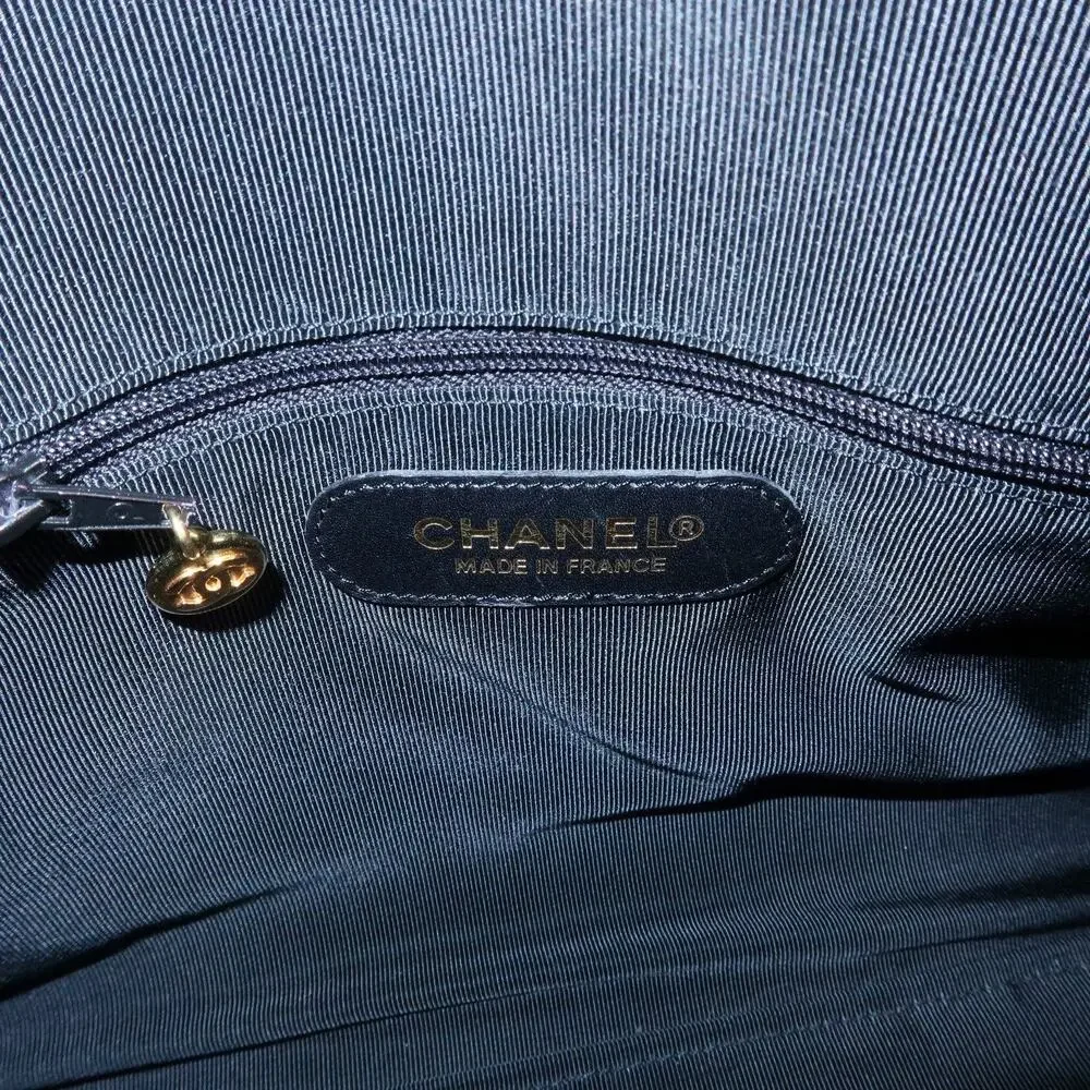 Chanel Coco Mark Caviar Leather Handbag Black